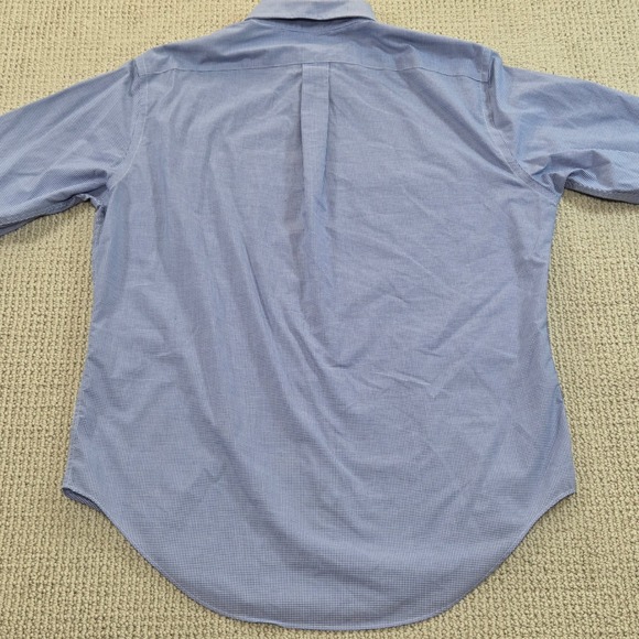 Lauren Ralph Lauren Classic Fit Non Iron Blue Gingham Dress Shirt Mens 15.5‎ M - Picture 3 of 8